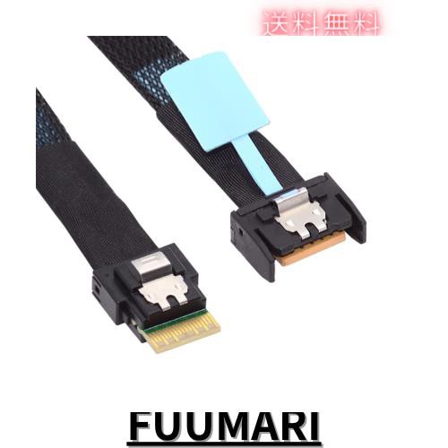 cablecc Mini Cool Edge IO MCIO PCI-E 4i 38ピン PCI-E 5.0 オス - SFF-8654 スリムライン 4X 延長ケーブル 50cmの通販は