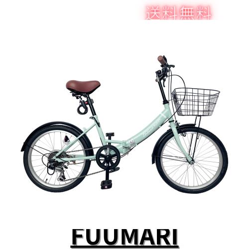 TOMONAU 折り畳み自転車 20インチ 折りたたみ自転車 6段変速 カゴ  