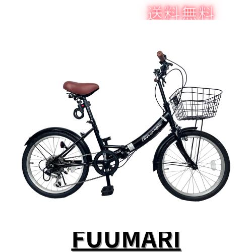 TOMONAU 折り畳み自転車 20インチ 折りたたみ自転車 6段変速 カゴ ワイヤー錠 ライト付き 通勤 通学 街乗 前後泥除け装備 ハンドルの高さ