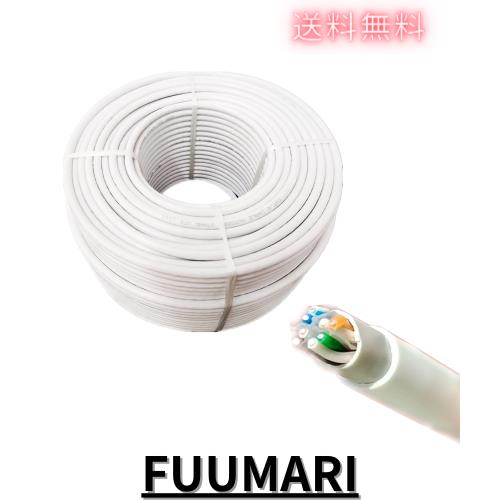 100m 白色 LANケーブル cat6 自作用 ２重被覆 屋外仕様 UTP 専用ピン付 PoE対応 紫外線 耐候性 防水 屋外用 高耐久 ランケーブル ホワイ