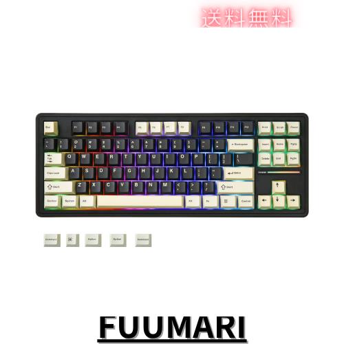 YUNZII YZ87 ガスケット搭載 メカニカルキーボード TKL ワイヤレスホットスワッパ ゲーミングキーボード 4層パッド BT5.0/2.4G/USB-C NKRの通販は