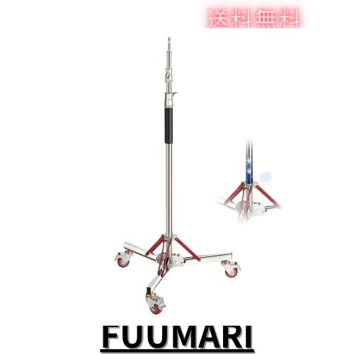 NEEWER 305CM ライトスタンド 高耐久 撮影用Cスタンド エアクッション/キャスター付き ステンレススチール製 三脚スタンド 写真用スタン