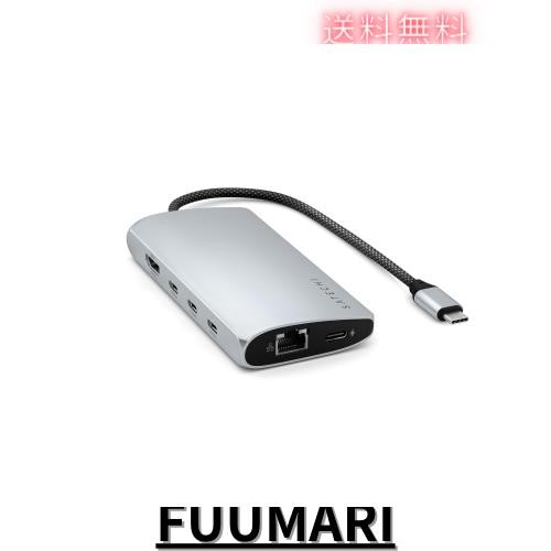 Satechi V3 マルチ USB-C ハブ 8-in-1 (シルバー) 8K HDMI 出力, USBC PD充電 85W, イーサネット, UHS-II SDカードリーダー, USB-Cデータの通販は