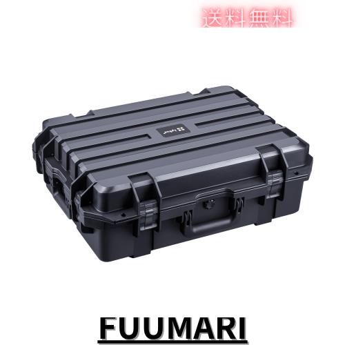 Lykus HC-6020 防水ハードケース 格子状カットスポンジが内蔵 内寸:59.3x42.3x19 cm カメラ、プロジェクター、ドローン、ラップトップな