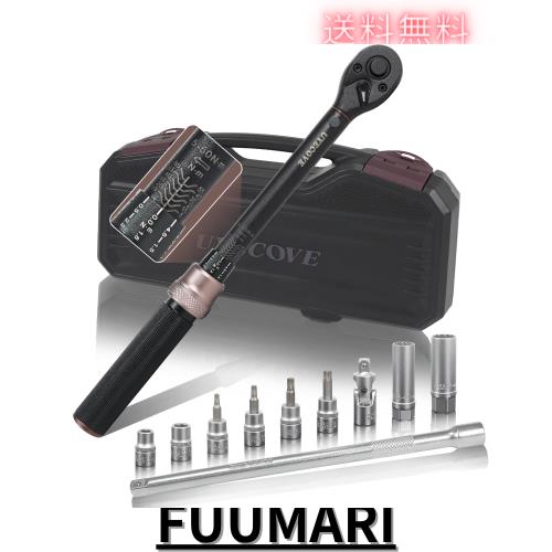 UYECOVE トルクレンチセット バイク プレセット型 差込角9.5 mm (3/8インチ) 5-60N.m 11点セット 車 エンジン オートバイの整備 高精度 の通販は