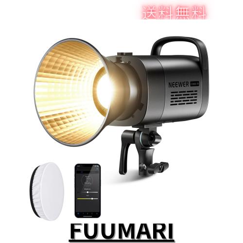 NEEWER CB60B LEDビデオライト 70W COB定常光ライト 撮影用ライト 二色温度調節(2700K-6500K) 高輝度34000lux/m 2.4G＆APP制御/ディフュー