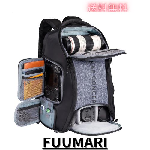 K＆F Concept カメラバック カメラリュック リュックサック バックパック 大容量 2気室 おしゃれ nikon canon Sigma Tamron sonyなどカメ