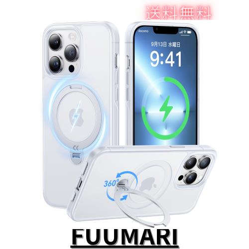 【2025最高傑作＆定点360度回転】CASEKOO iPhone 13Pro Max 用 ケース 超強磁力 米軍MIL規格 耐衝撃 高耐久性【横縦両立・角度調整】指紋