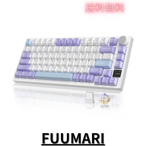 ATTACK SHARK x AJAZZ AK820PRO メカニカルキーボード テンキーレス 82キー75% 3モード 2.4Ghz/BT/有線USB接続 TFTスクリーン ANSI配列 T 9,114円