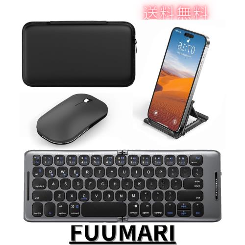 Bluetooth キーボードマウス折りたたみ式 ワイヤレス キーボード 3台デバイス切替接続可能 Windows/Mac/iOS対応 Type-C充電式キーボードの通販は