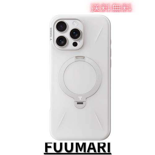 【新型ゼンマイ式 ・高級なデザイン】TORRAS iPhone 16 Pro Max 用 ケースゼンマイ式スタンド マグネット搭載 縦横両対応リング 米軍耐衝