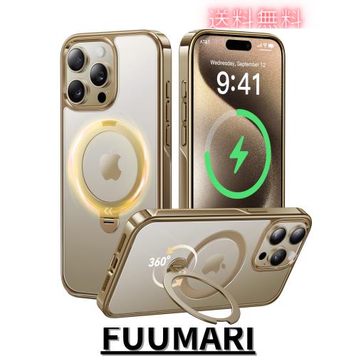 【透き通る上質感・定点360°回転】CASEKOO iPhone 15 Pro Max 用ケース クリア 米軍MIL規格 フィット感 MagSafe対応 ワイヤレス充電 横