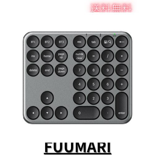 iClever テンキー Bluetooth ワイヤレス 数字 キーボード パンタグラフ式 Type-C充電 超薄型 金属構造 numlock連動 3台まで接続可能 ブルの通販は