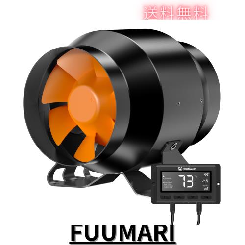 Hon＆Guan ダクトファン 100mm 強力 360m？/h【インボイス制度登録店】中間取付型 金属型 ダクト用 換気扇 スマートコントローラー付き 温