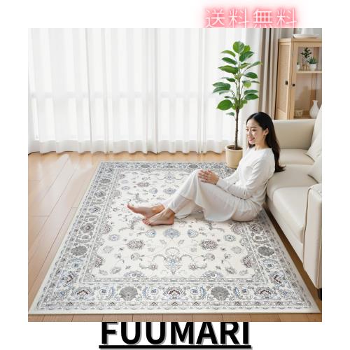 HAOCOO カーペット 200х300cm 4畳 滑り止め ホットカーペット対応 ペルシャ風 ラグ 洗える オールシーズン適用 花柄 防音 耐磨耗性 軽量