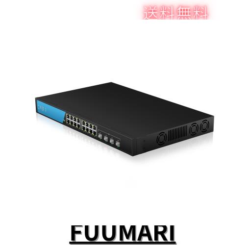 keepLiNK 16ポート 2.5G スイッチングハブ 金属筐体 4つの10GbE SFP+ポートファン冷却 アンマネージスイッチ