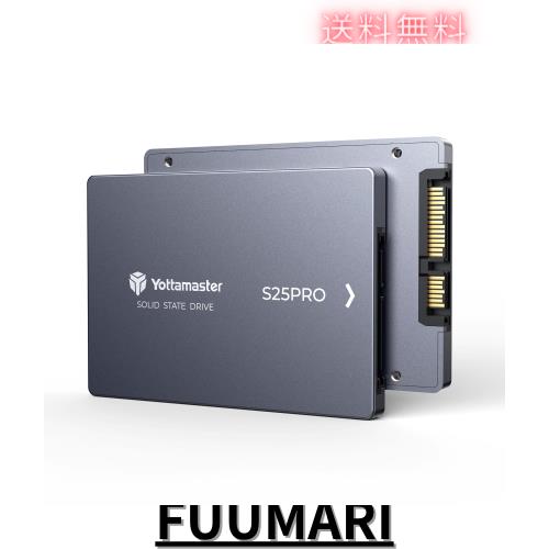 Yottamaster S25PRO 4TB SATA SSD 2.5インチ、アルミ製2.5インチSSD SATA III 6Gb/s内蔵ソリッドステートドライブ 最大500MB/s、ITプロ、