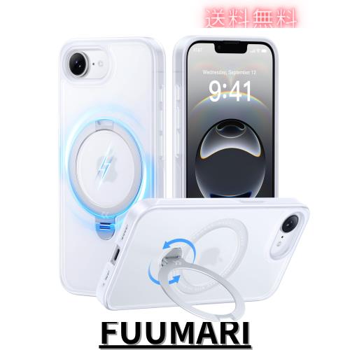 【2025最高傑作＆定点360度回転】CASEKOO iPhone 16e 用 ケース 米軍MIL規格 耐衝撃 MagSafe対応 高耐久性【横縦両立・角度自由調整】急速