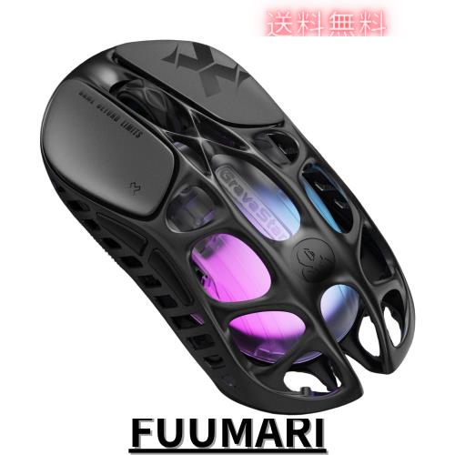 【国内正規品】GravaStar Mercury X ゲーミング マウス 無線 ワイヤレス 49g軽量 1Kポーリングレート PAW3950センサー 32000DPI 低遅延