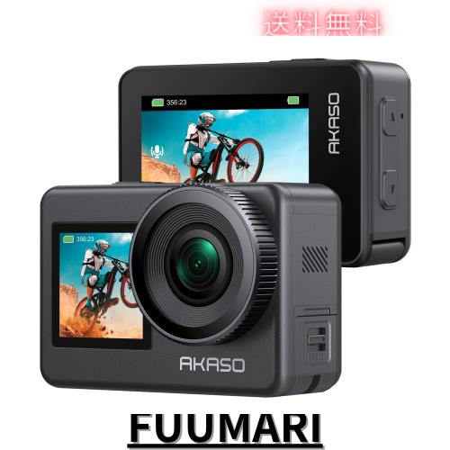 AKASO Brave7 アクションカメラ4K60fps 20MP IPX8本機防水10M 水中カメラ 6軸手ぶれ補正 音声制御機能 外部マイク対応 アクションカム ス