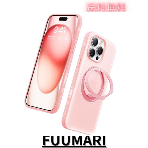 TORRAS iPhone 16 Pro 用 ケース カメラコントロールボタン付き【初夏トキメキタイム・多機能360度回転スタンド】縦横両対応 マグネット