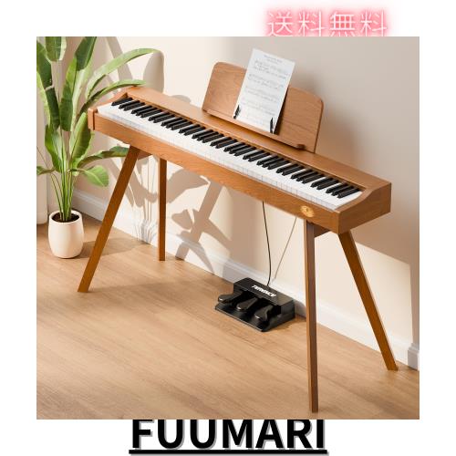 DONNER 電子ピアノ 88鍵盤 ハンマーアクション 木製 MIDI対応 半開き蓋
