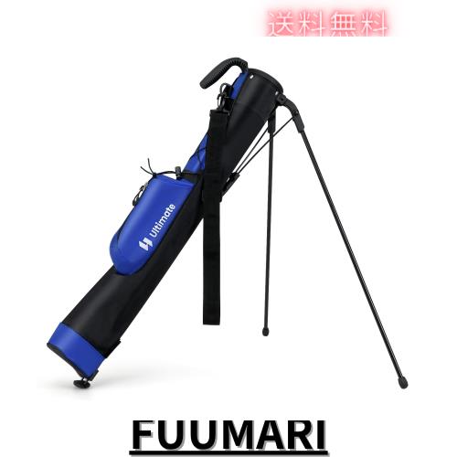 GYMAX セルフスタンドクラブケース サブバッグ ゴルフバッグ 練習用 軽量 大容量 5色展開 2分割ヘッド ポケット付き 調節ショルダーベル