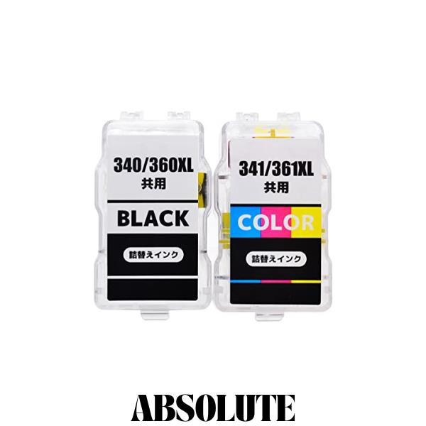 キヤノン BC-340XL BC-341XL / BC-360XL BC-361XL 共通 詰め替えインクカートリッジ 補充インクタイプ  合計2本セット CANON インク BC-34｜au PAY マーケット