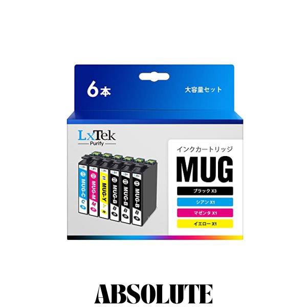 687円 【LxTek Purify】MUG-4CL マグカップ インク エプソン (Epson) 対応 互換インクカートリッジ MUG 4色パック +  MUG-BK ブラック2本（合計6｜au PAY マーケット