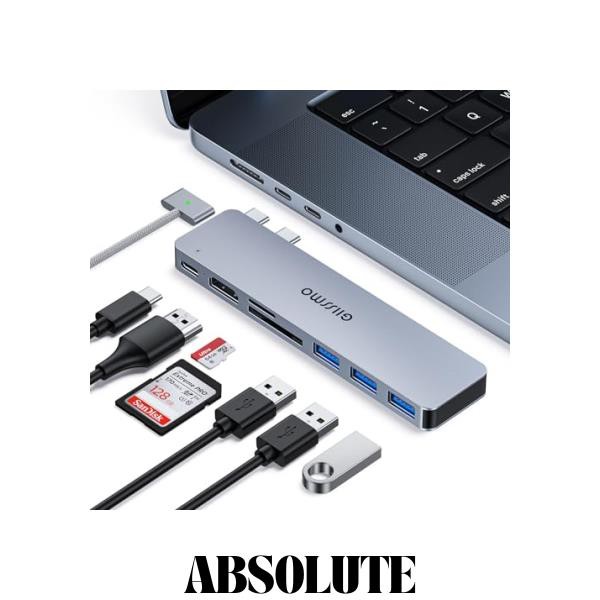 GIISSMO Macbook ハブ Macbook Air Pro 2023 7ポート USB Type C ハブ