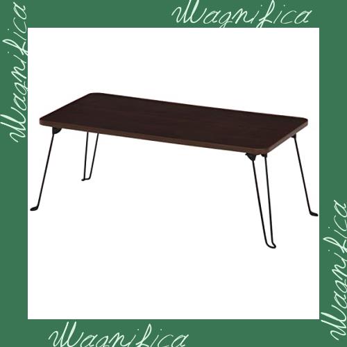 不二貿易 ローテーブル 四角 折りたたみテーブル ミニ 幅80×奥行40×高さ31cm ブラウン 完成品 角が丸い 持ち運び簡単 アウトドア ピクの通販は 4,958円