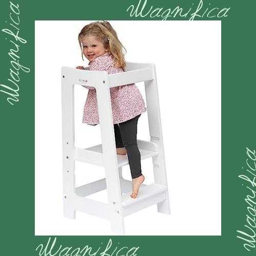 Stepup Baby 踏み台 子供用 ステップ トドラータワー ラーニング 台所育児 キッチン タワー 3段階調整 脚立 トレーニング - 白の通販は