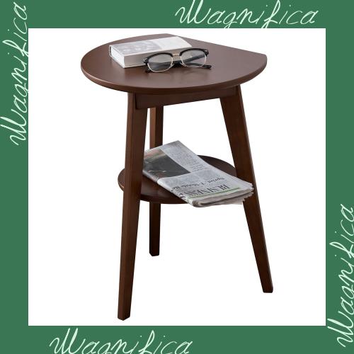 萩原(Hagihara) サイドテーブル 丸型 机 ナイトテーブル 【壁付けできる】 丸テーブル 天然木 ダークブラウン VT-7972DBRの通販は 4,805円