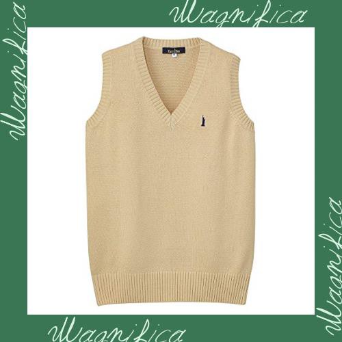 [EASTBOY] 2nd 綿混ベスト 1226002 レディース ベージュ×ネイビー(850) Lの通販は