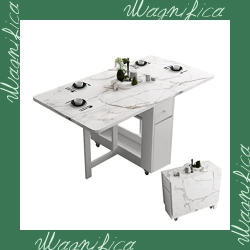 折りたたみダイニングテーブル 物置棚と2つの物置引き出し付き 8168q-QYp0L._AC_UF894,