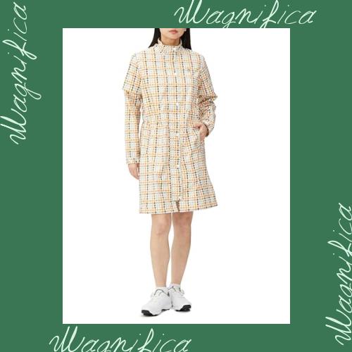 [マンシングウェア] レインウェア ワンピース 千鳥 はっ水 耐水 防風 透湿 袖デタッチャブル ゴルフ MGWXJF01 レディース BG00(ベージュ)