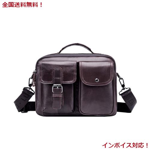 [LIONLION] 本革 ショルダーバッグ メンズ 大容量 父の日のプレゼント人気 高級 【ステッチ改良+裏地改良】 耐久性向上 一流革職人が作るの通販は 5,476円