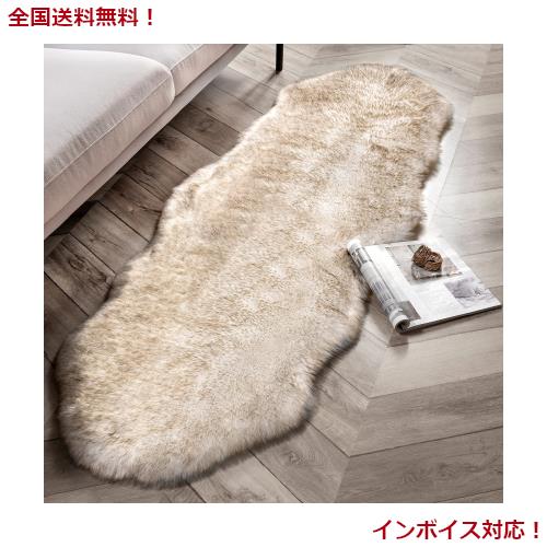 Phantoscope ラグマット カーペット ムートンマット 滑り止め付 柔らかい シープスキン 厚手 極厚毛足約5cm 手触り優しい ふわふわ 折りの通販は 5,209円