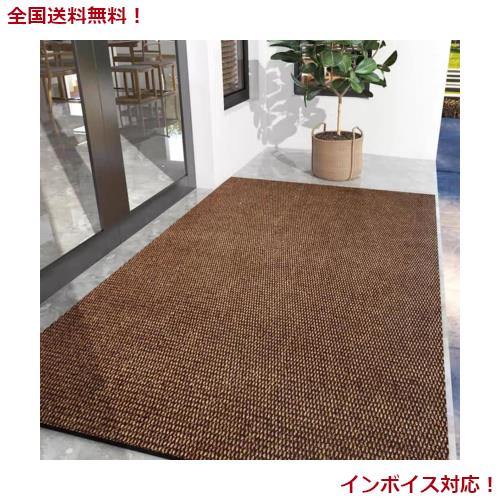 玄関マット キッチンマット屋外 室内 滑り止め 業務用 無地 大判 マット シンプル 泥落とし 足ふきマット(ブラウン90*500)の通販は 13,137円