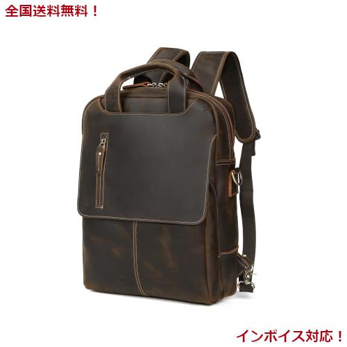 URBANWAYS リュック 本革 メンズ リュックサック バックパック 大容量 3way ビジネスリュック A4対応 15インチPC 1泊2日 出張 旅行 通勤 の通販は