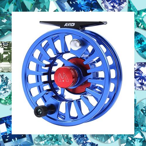 M MAXIMUMCATCH MaxcatchフライリールMidアーバ CNC加工アルミ製左右手交換可能サイズ(3/4 5/6 7/8wt) (ブルー, 3/4 wt)