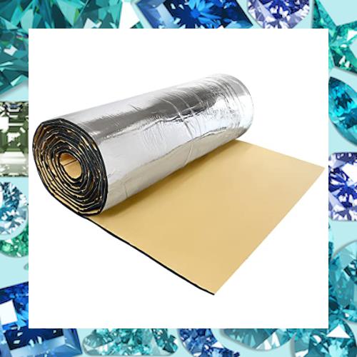 uxcell 断熱マット 車用 熱反射 吸音 防音 遮音防音材料 ガラス繊維 シルバートーン 厚さ10mm 300cm*100cm
