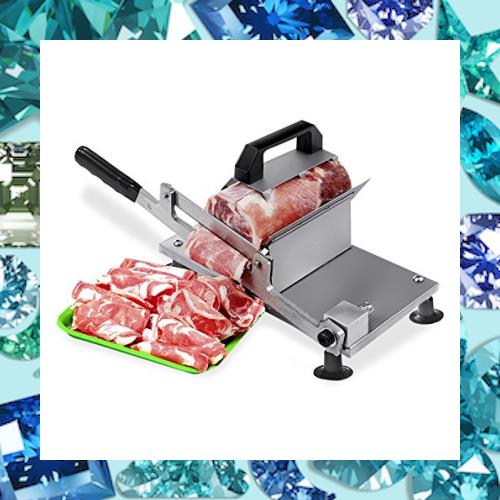 KUWAN 手動ミートスライサー 家庭用 業務用手動肉切り機 冷凍肉スライス オールステンレス鋼