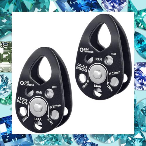 GM CLIMBING CE UIAA認証 30kN マイクロプーリー モバイルサイド プレート クライミングプーリー 12mmロープ適合 自己潤滑ブッシング 登