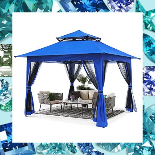 ABCCANOPY ワンタッチタープテント 3mx3m センターロック付き サイドシート4枚 メッシュスクリーン 蚊帳テント 虫除け対策 バグガード 大