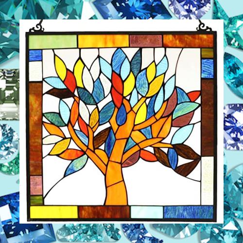 生命の樹 神秘な世界 サンキャッチャー ステンドグラス パネル 窓の飾り オシャレ 可愛い 壁掛け オーナメント プレゼント ギフト ウィンの通販は