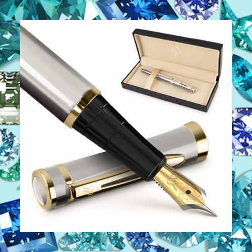 ワーズワース ＆ ブラック 万年筆セット 中字 インクカートリッジ6本とインク詰め替えコンバーター付き ギフトケース ジャーナリング カリの通販は 5,429円