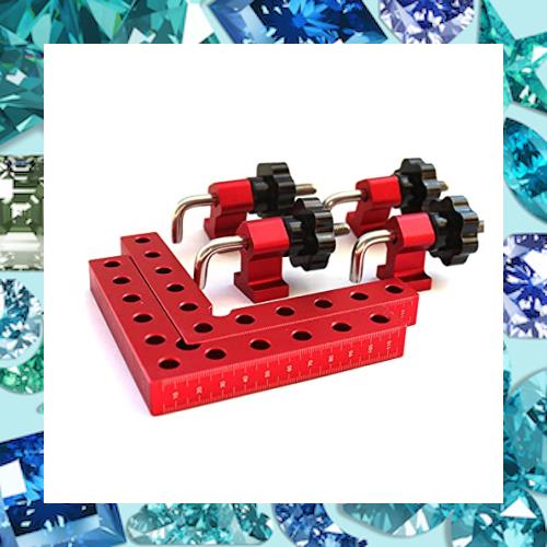 CarAngels アルミ製 完全スコヤ セット コーナークランプキット L形 90度 直角定規 木工 固定 締め付け ツール (120×120)