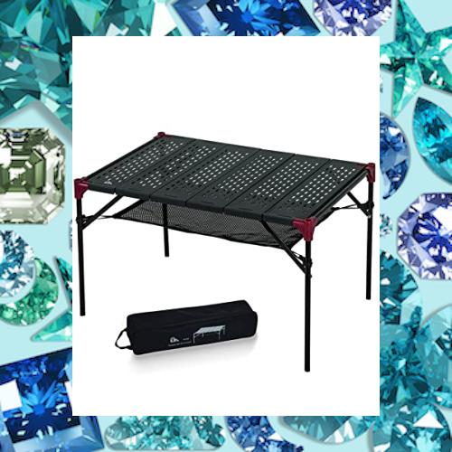 iClimb アウトドア テーブル 無限連結拡大可能 大きいサイズ 天板 透かし 折り畳み コンパクト 超軽量 収納袋付き 携帯便利 アルミ キャの通販は 5,363円