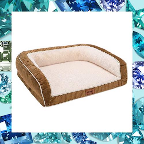 EMME ペットベッド ソファー 枕付き クッション性が 高反発 ふわふわ もこもこ 高齢犬 子犬 猫 多頭飼い 取り外せるカバー 滑り止め 中型